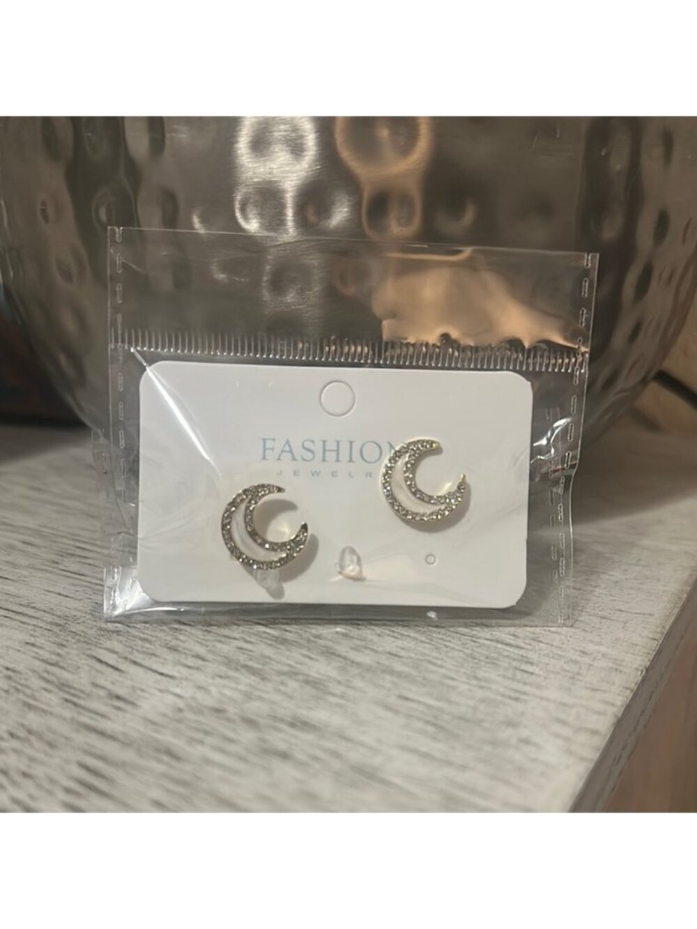 Fashion Jewelry Silver Crescent Moon Earrings